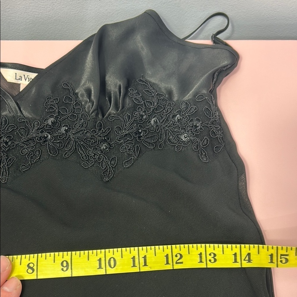 La Vie En Rose Black Slip Dress - Picture 9 of 9
